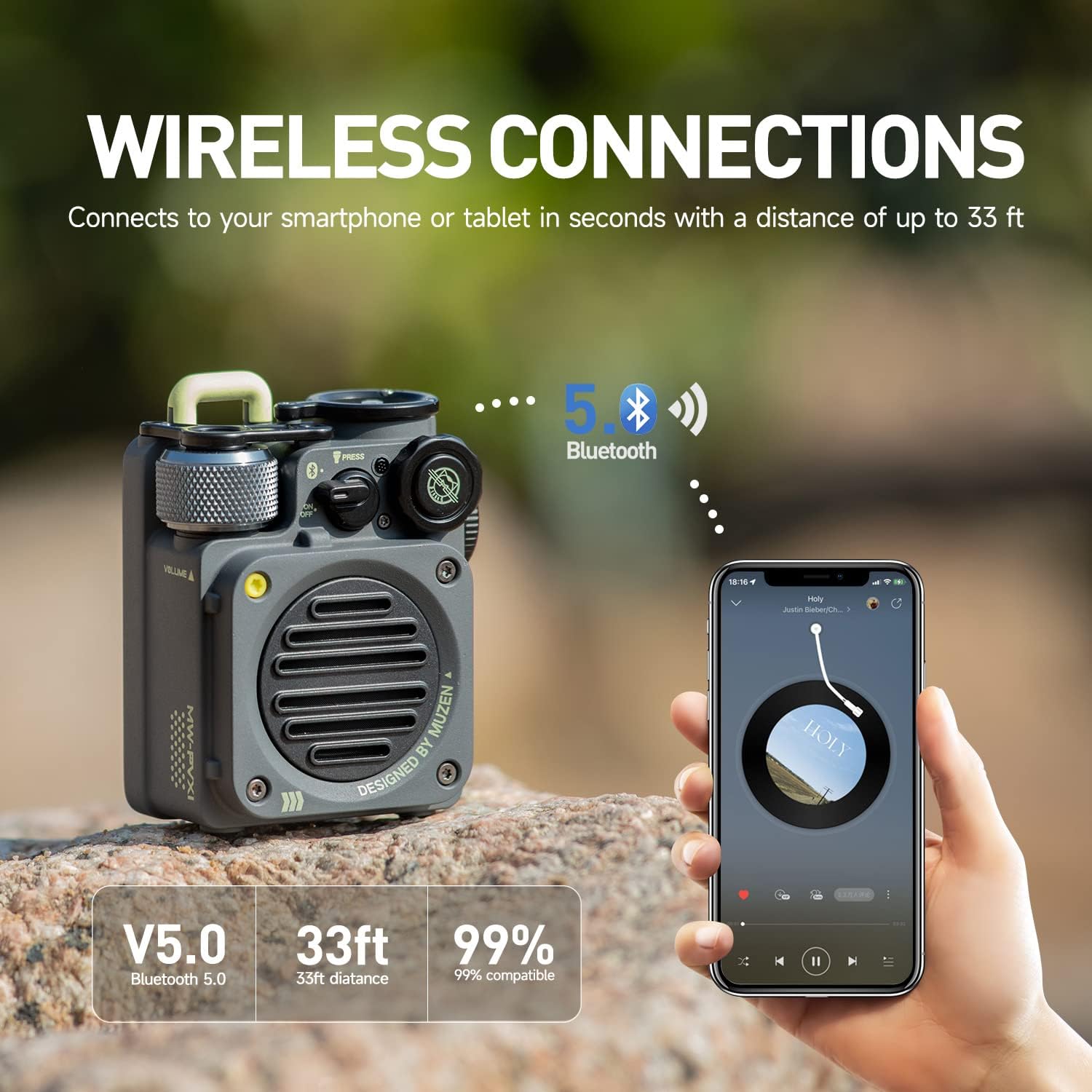 Mua Portable Bluetooth Speaker, Wild Mini Rugged Travel Outdoor Speaker ...