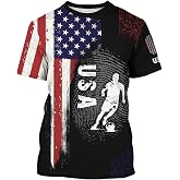 REVENEVER Soccer Jersey for Men Short Sleeve Training Shirt Breathable Sport Casual T Shirt for Soccer Fans