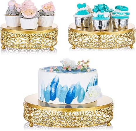 3 Pcs Cake Stand Set Round Metal Cake Stands Dessert Display