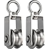 SHINICO Cable Pulley Wheel Stainless Steel, Bearing Inside, Rope Pulley for Pulley System, Gym Equipment, Clothesline, 2 Pack