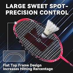 KUMPOO Professional Badminton Rackets Set of