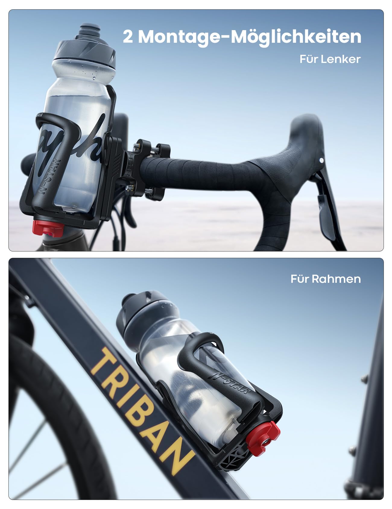 Lamicall Flaschenhalter Fahrrad Getränkehalter Motorrad - [Für Flaschen mit 48-71mm Durchmesser & Max. 500ML] Trinkflaschen Halterung für Ebike, MTB, Kinderwagen, Flaschenhalterung für Rahmen & Lenker 3