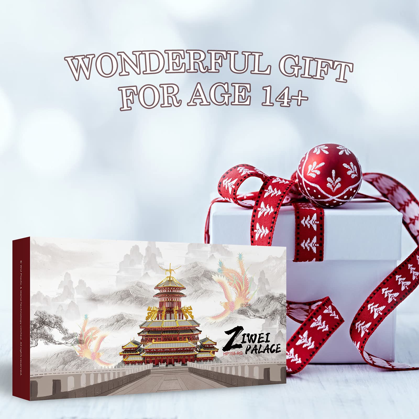 Piececool 3D Metal Puzzles for Adults, Ziwei Palacer Model Kits, Famous Chinese Architecture Model Building Kits, DIY 3D Puzzle Building Blocks Great Gift,189 Pcs