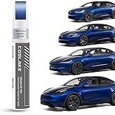 COSLAKE Car Touch Up Paint(Deep Blue Metallic(PPSB)) for Tesla Model Y/3/S/X, 2 in 1 DIY Car Paint Scratch Repair Kit with Pen Tip & Brush, Scratch Remover Pen with Color-Matched for Tesla