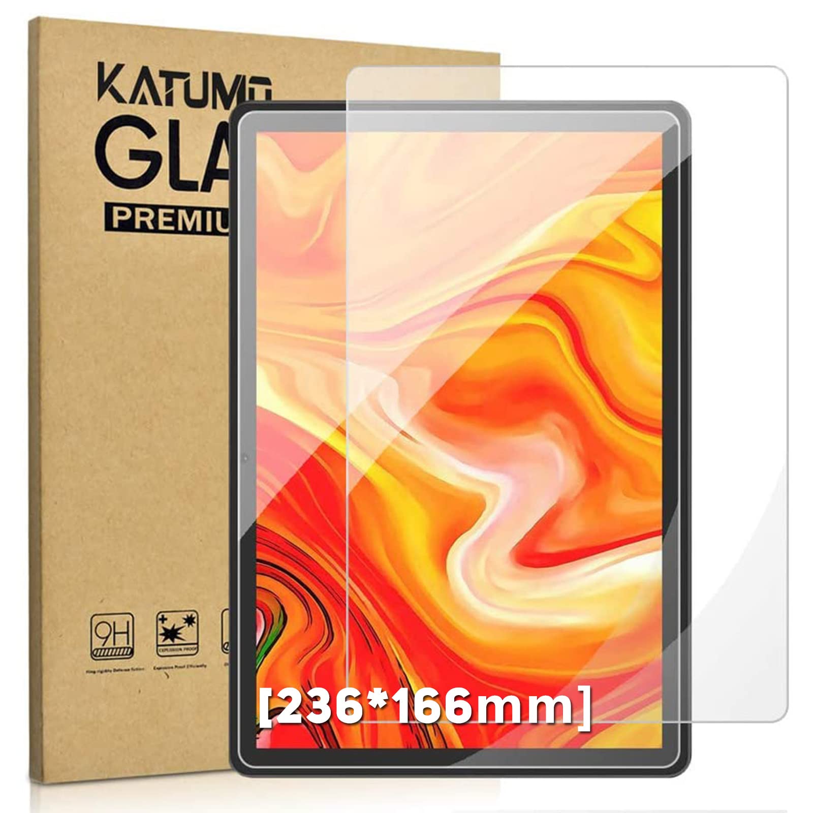 KATUMO 2 Pack 10 Inch Tablet Screen Protector, 10.1 inch Tempered Glass compatible with Freeski/ZIBATIS/Blackview/Padgene/VANKYO S30 / MEBERRY/Pritom 10" Tablet