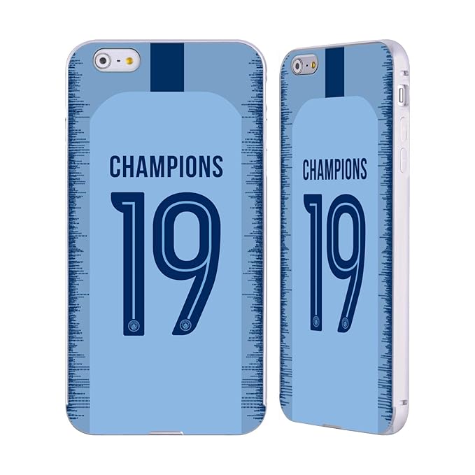 Head Case Designs Offizielle Manchester City Man City FC Home Kit 2019 Champions Silber Rahmen Hülle mit Bumper aus Aluminium