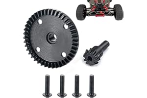 BRKRC Carbon Steel Diff Gear 43T 10T Gearbox Differential Gears Set for Arrma 1/8 Kraton/Notorious/Outcast/Talion 6S BLX /Typhon6S TLR 1/7 Fireteam/Mojave 6S BLX 4WD