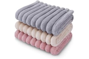 LINENLUX 1 Pack 3 Soft Dog Blanket Washable Warm Fleece Cat Blankets for Pet Puppy Fluffy Calming Flannel Beige/Pink/Grey Sma