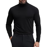 COOFANDY Mens Turtleneck Shirts Slim Fit Shirt Tops Lightweight Pullover Basic Sweater Casual Long Sleeve Shirt