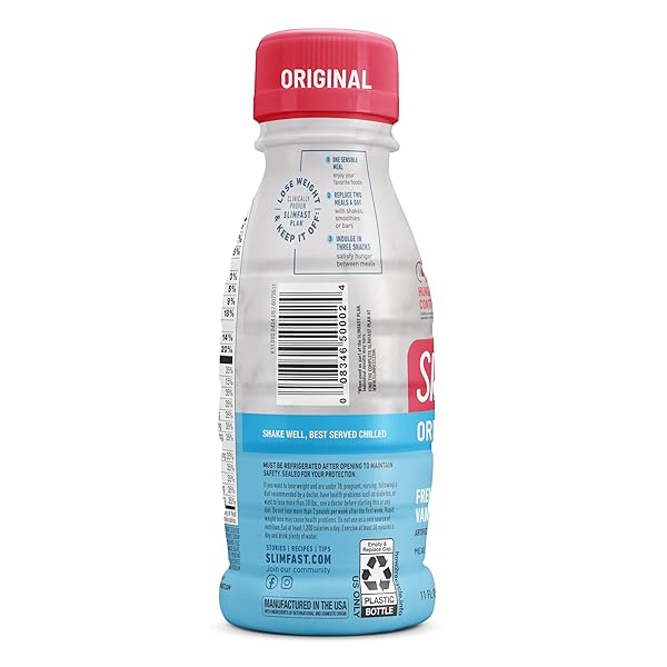 SLIMFAST MEAL REPLACEMENT SHAKE, ORIGINAL FRENCH VANILLA, 10G OF READY TO DRINK PROTEIN, 11 FL. OZ BOTTLE, 4 COUNT
