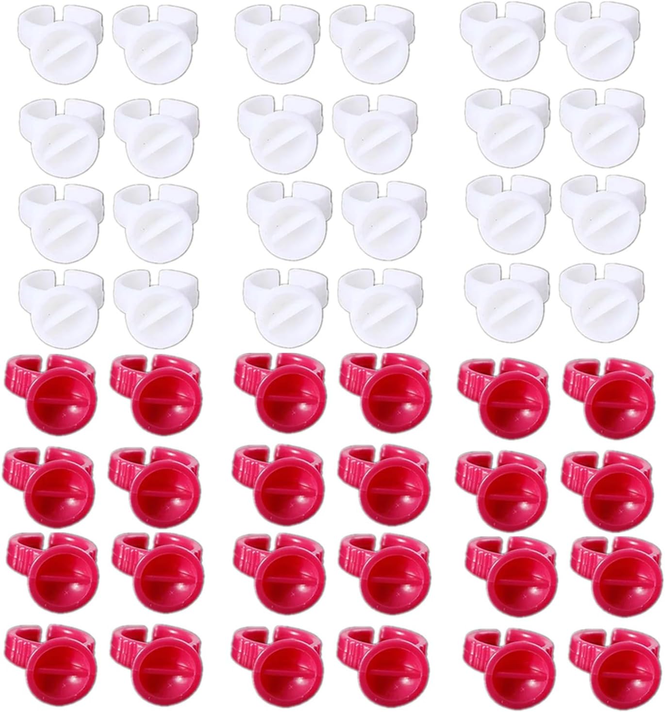 200 Pcs Eyelash Glue Holder Disposable Plastic Glue Ring Nail Art Polish Holders Tattoo Individual False Eyelash Extension Adhesive Pigment Holders Beauty Tool