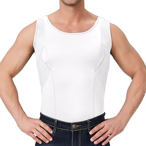 NELKBI Concealed Carry Holster Tank Top Mens Crew Neck Sleeveless Conceal Carry Shirts Clothing for Men with Large Pockets