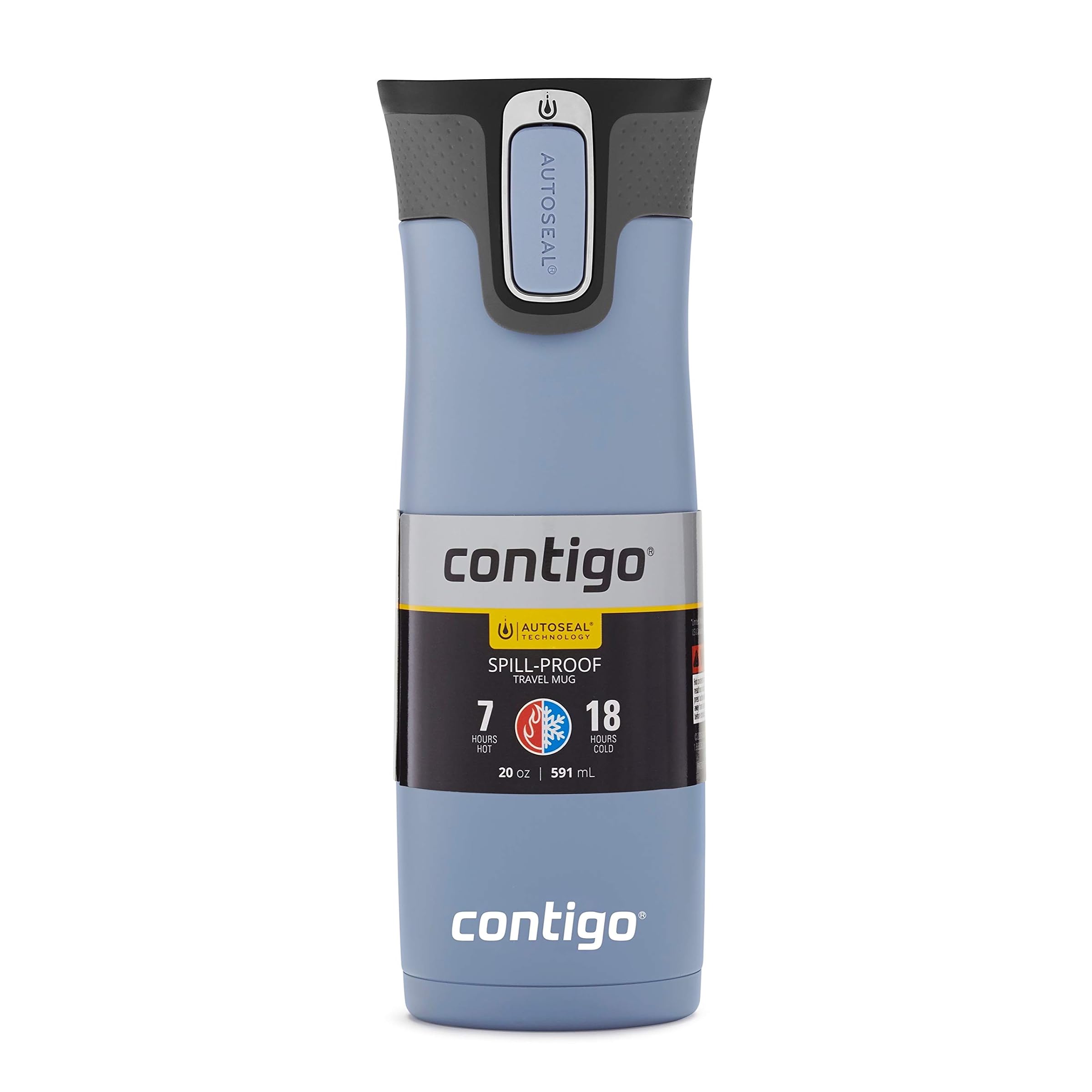 (590ml, Earl Grey) - Contigo AUTOSEAL West Loop Vacuum-Insulated Stainless Steel Travel Mug, 19.2 fl oz (590 ml), Earl Grey