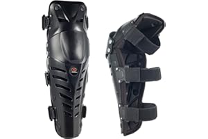 RIDBIKER Movable Knee Shin Guard Pads 3 Sections Adjustable Breathable Knee Pads Protector Armor for Motorcycle Cycling Racing Long Leg Sleeve Gear Crashproof 1 Pair