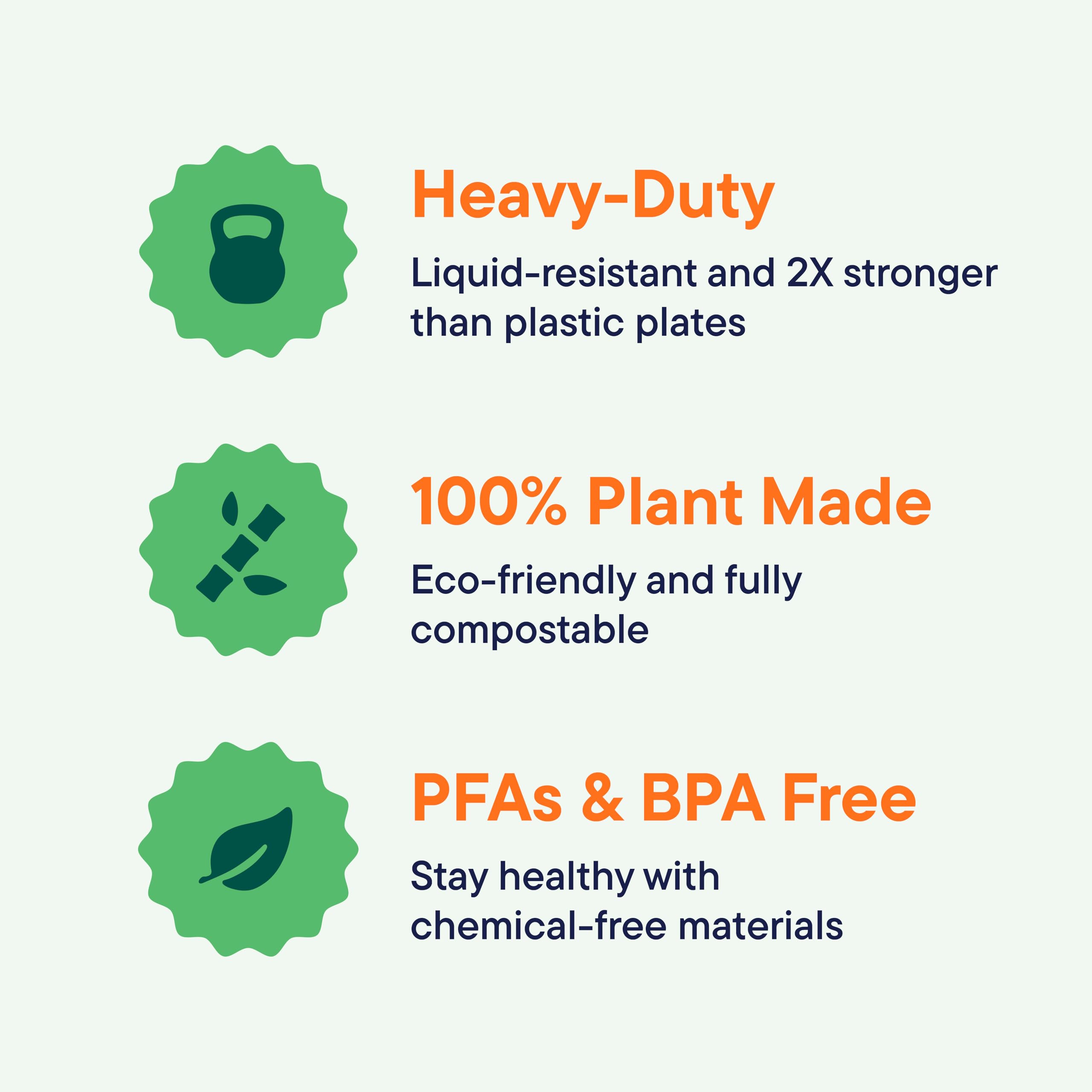 100% Compostable, 3 Compartment, Disposable Paper Plates [125-Pack] - {PFAS Free} - {BPA Certified} - [10 Inch] Heavy Duty Biodegradable Bagasse Sectional Lunch Trays + Dividers - Divided Platte Tray