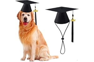 MIDUFRRY Pet Graduation Caps Dog Graduation Hat with 2024 Black Tassel Puppy Grad Hat Graduation Costume for Dogs Cats Holiday Dog Outfits Accessory Party Dress-Up Photo Prop Apparel (Graduation, Black)