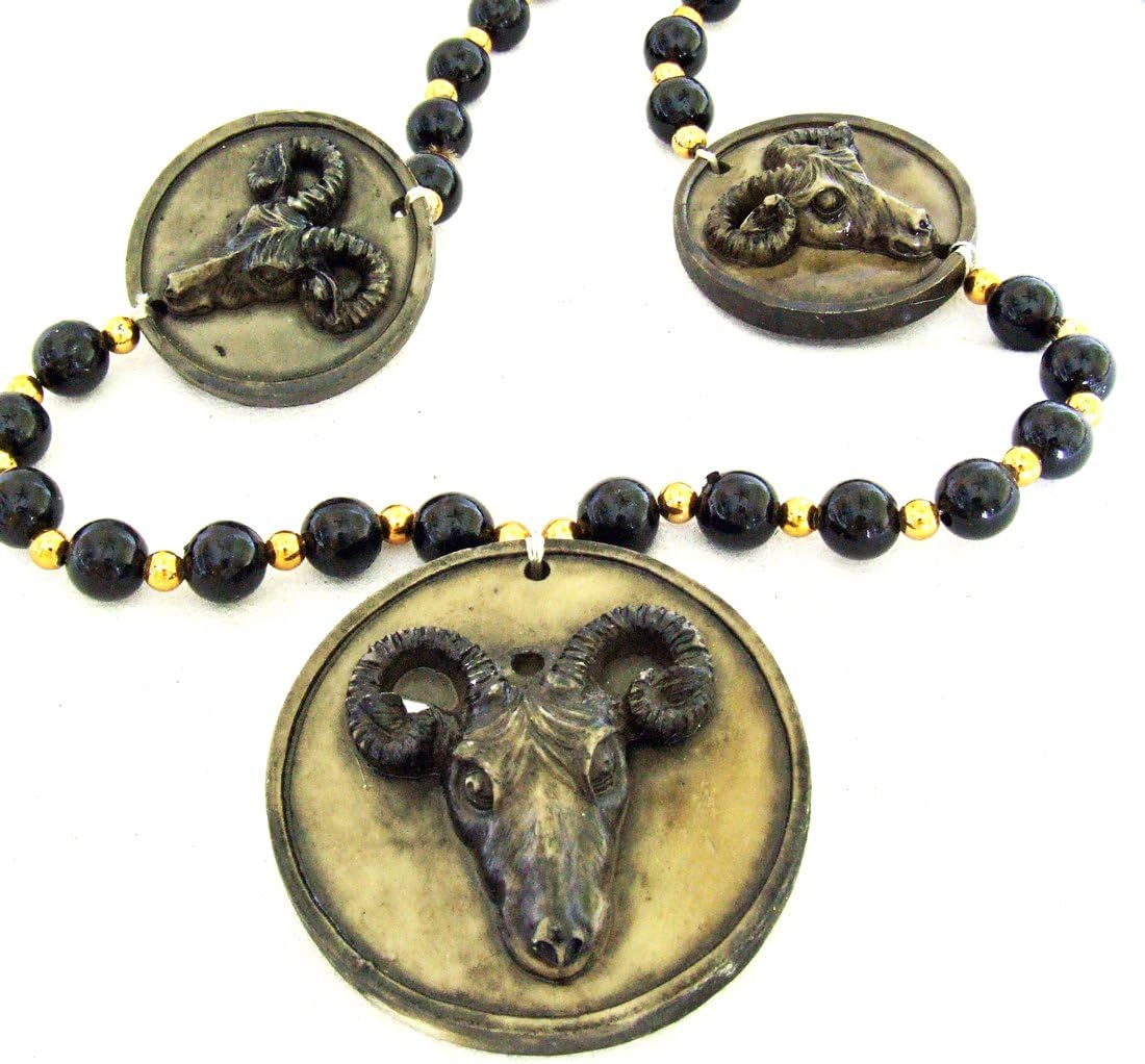 Ram Head Mardi Gras Bead Necklace Spring Break Cajun Carnival Festival New Orleans Beads
