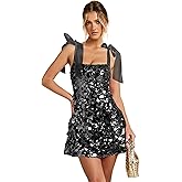 vintys Sparkly Sequin Short Cocktail Dresses with Bow Club Dress Mini Chrismas Party Dress VS137