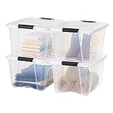 IRIS USA 32 Quart Stackable Plastic Storage Bins