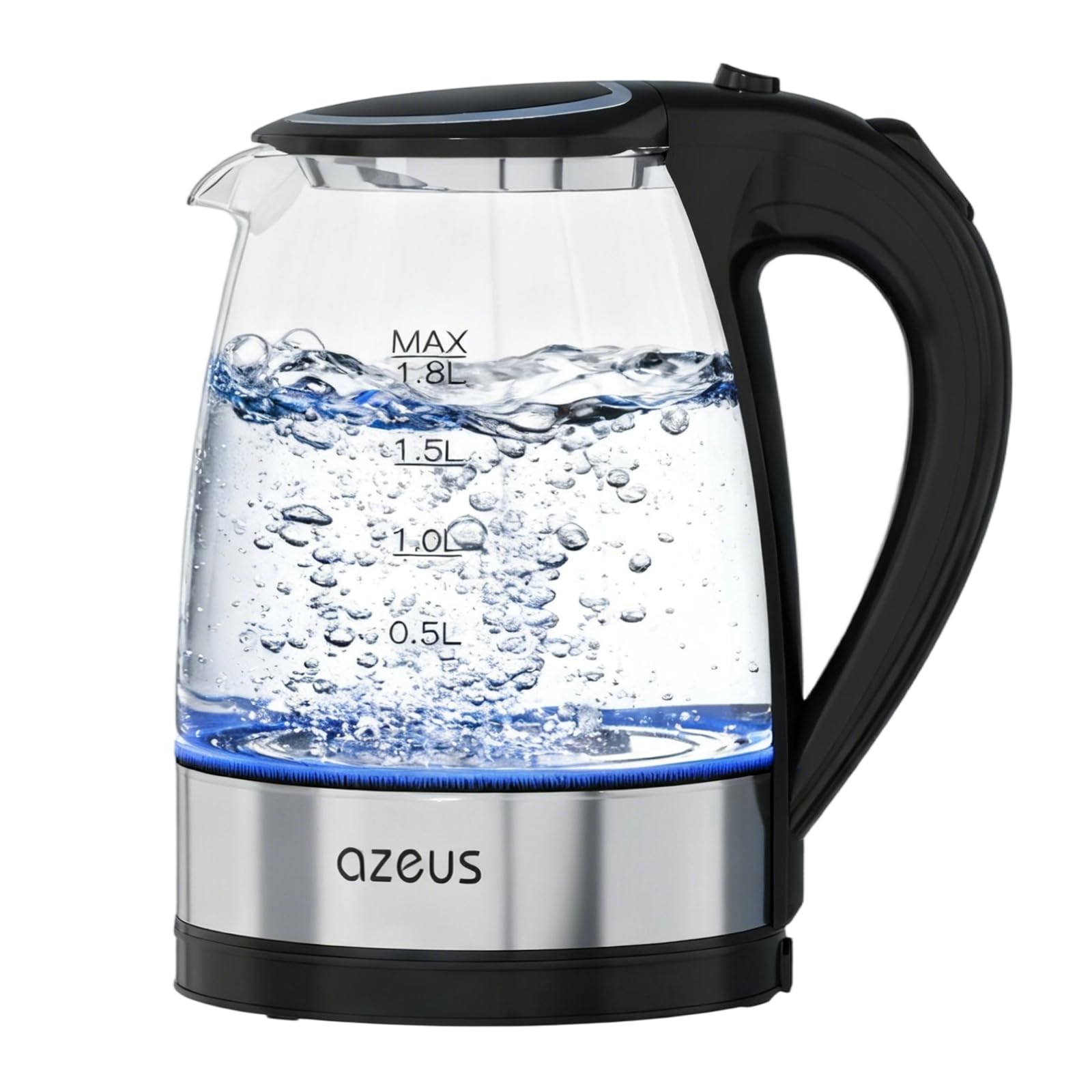Photo 1 of *UNTESTED*
AZEUS Fast Boil Electric Water Kettle, 1.8L Large Capacity with Auto Shut-Off and Boil-Dry Protection, BPA-Free Borosilicate Glass &Stainless Steel