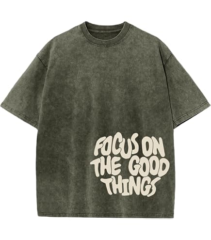 Zoemghc Men's Graphic Tees Funny Letter Print Vintage Oversize T