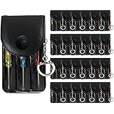 Bulk Pack Mini Screwdriver Keychain Set – 24 Sets of Handy 3-Piece Screwdrivers in a Snap-Closure Pouch with Hook, Perfect for Men, Tool Party Favors, Christmas Gifts, and Birthday Presents