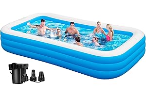 MILAOSHU Extra Large Inflatable Pool with Pump, Full-Sized Blow Up Pool - 130'' x 72'' x 22'', Thickened Family Pools for Adult, Swimming Pool for Backyard Summer Outdoor Family Lawn