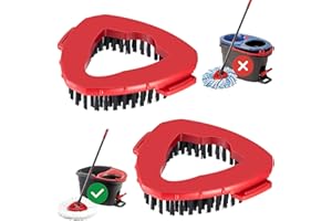 INKHUT 2 Pcs Scrub Brush Replacement Head for O Cedar EasyWring Spin Mop 1 Tank System, Shower Floor Scrubber, Microfiber Triangle Hard Bristle Cleaning Brush for Bathroom Kitchen Pool, Glass and Tile Walls