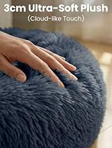 OKPOW Donut Dog Bed 50cm Calming Round Puppy Cat Pet Bed Non Slip Bottom view 6