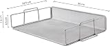 Exerz Letter Trays 2pc Mesh Desk Organiser Stackable A4 Metal Tray Silver Grey view 2