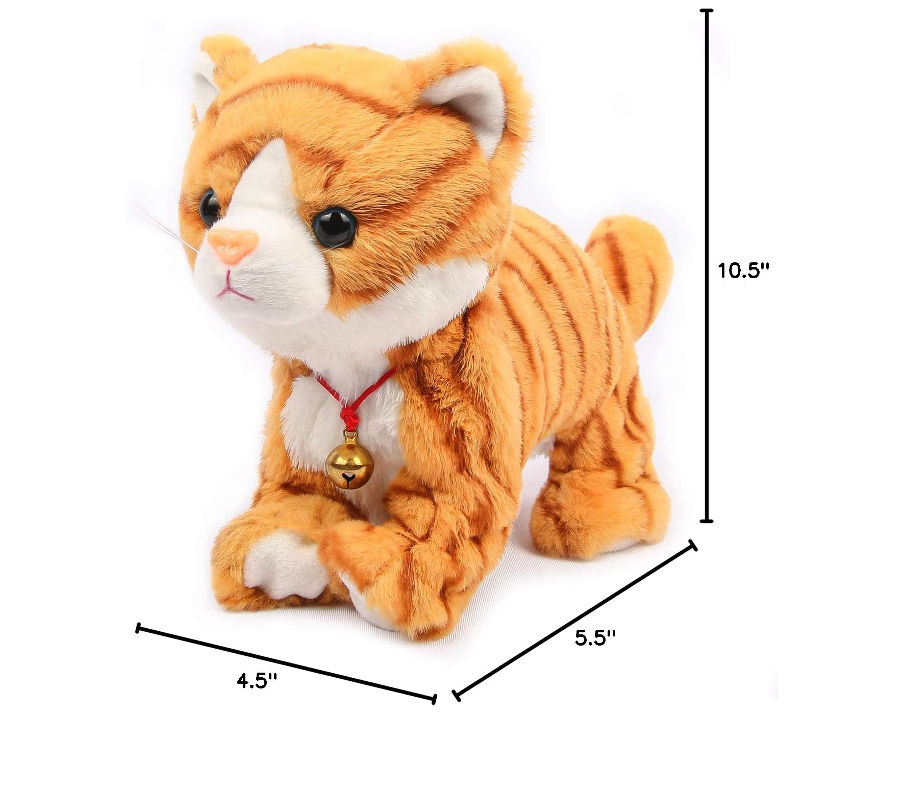 Smalody Interactive Plush Toys, Novelty Sound Control Electronic Cat Electronic Pets Robot Cat Gift for Children (Yellow)