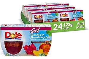 Dole Fruit Bowls Peaches In Strawberry Gel – Gluten Free Snacks for Lunch, Fruit Cups Healthy Snacks for Adults, Everyday Sch