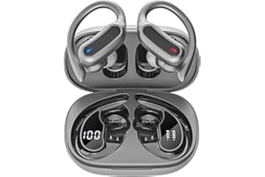 TRAUSI Wireless Earbuds, Bluetooth 5.4 Headphones, True Wireless Stereo Earphones with IPX7 Waterproof, Noise Cancelling Mic, Fast Charging and Comfort Fit Ear Buds for Sports/Workouts Gray