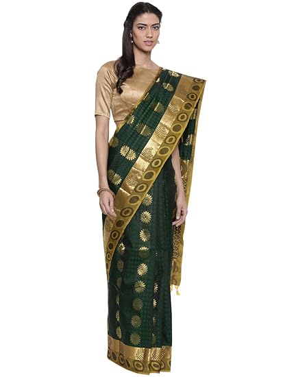Pure Dharmavaram Silk Saree - Eden Green - (CCMYSS8934)
