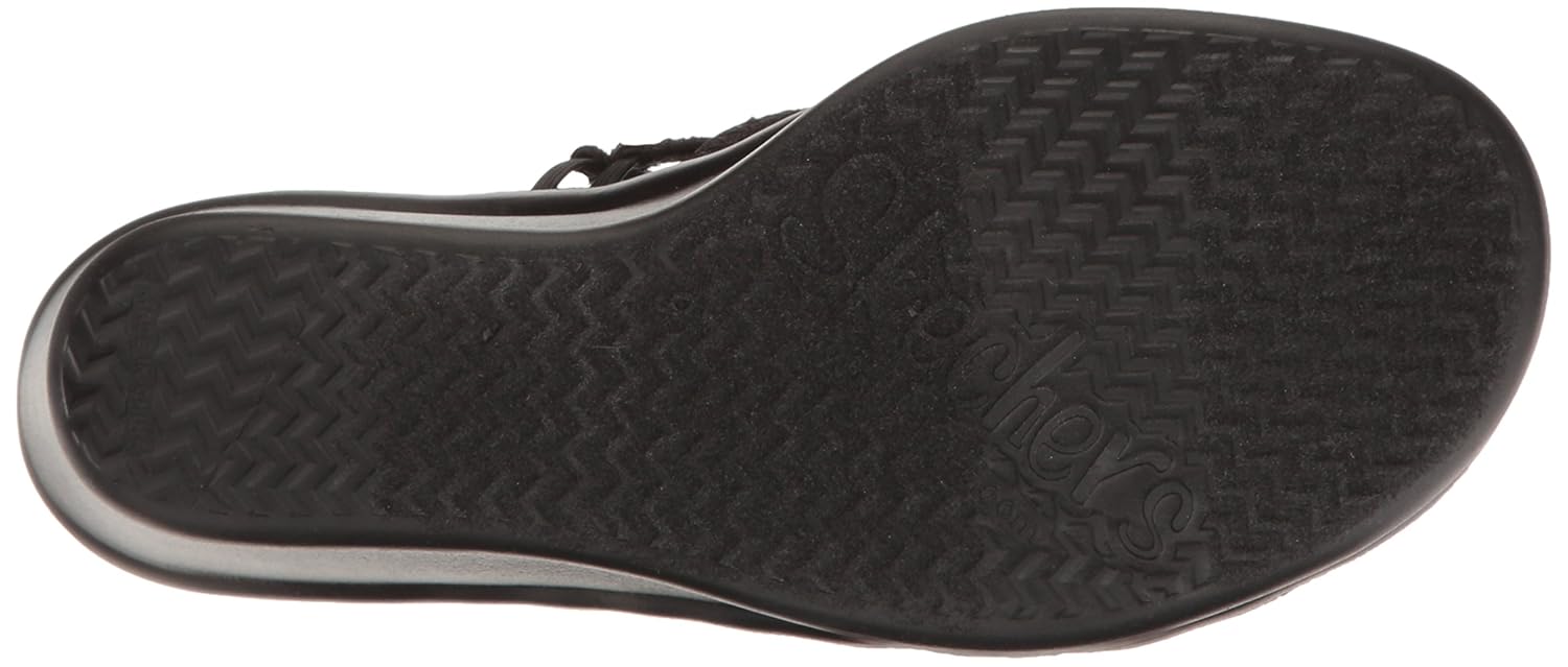 skechers women's rumblers 2 strap slide wedge sandal