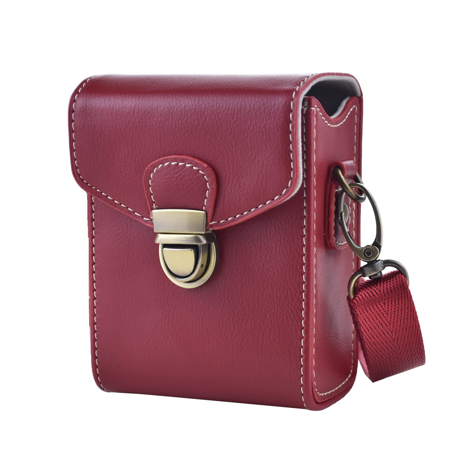 MUZIRI KINOKOO GR Case/Sony RX100 Case PU Leather Camera Universal Bag - Compatible for Sony RX100 Series/GR Series/Canon G7X2/G7X3 /SX720/SX730/SX740/G9X/G9X II Camera - Red