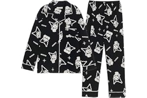 LELCAESAR Cute Fashion Long Sleeve Cardigan Pajamas Set Leisure Loose Two-Piece Sleepwear Set For Women Girls