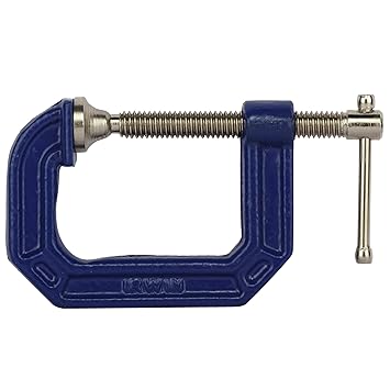 IRWIN 2025101 Steel C-Clamp 1-1/2 x 1-1/2, Blue & Silver