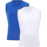 Moozava Youth Sleeveless Compression Shirt Boys Athletic Tank Tops Kids Basketball Football Undershirt