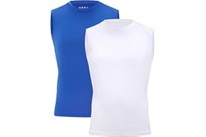 Moozava Youth Sleeveless Compression Shirt Boys Athletic Tank Tops Kids Basketball Football Undershirt