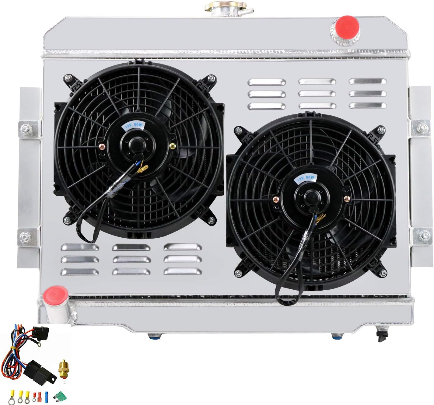 Engine Cooling Climate Control Alloyworks 4 Rows All Aluminum Radiator Shroud 2x12fans Relay Fits For 1972 1986 Jeep Cj6 Cj5 Cj7 At Mt Replacement Parts
