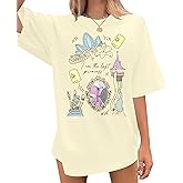 Magical Shirt Women Oversized Princess T-Shirt Magic Kingdom Shirts Family Holiday Vacation Castle Tee Tops