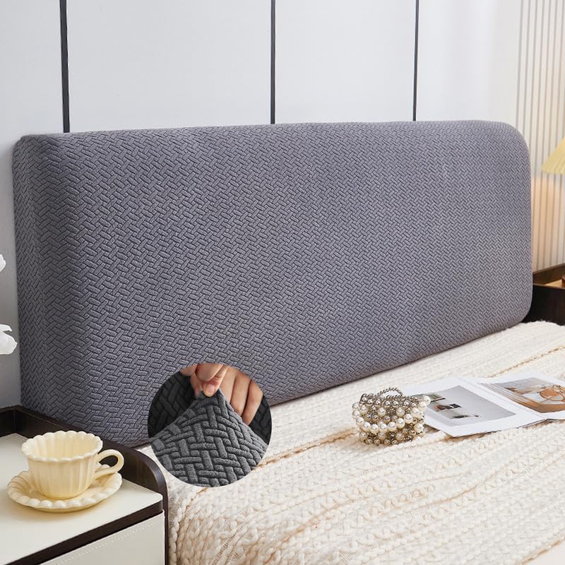 Photo 1 of BOPOREAE Headboard Cover Full Queen Cal King Stretch Soft Upholstery Headboard Slipcover Thick Fabric Dustproof Bed Head Protector Cover for King Size Bed Bedroom Décor Washable