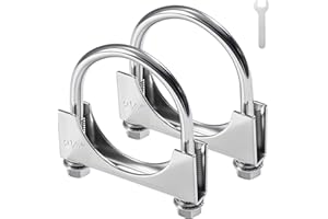 EVIL ENERGY 2.5" Heavy Duty U Bolt Exhaust Clamp, 2 1/2 Inch Stainless Steel U Muffler Clamps, Saddle Style, 2PCS