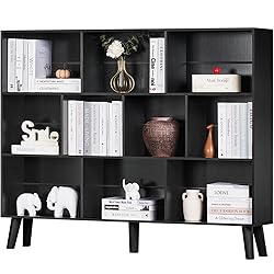 YAHARBO 10 Cube Large Bookshelf,3 Tier Bookcase