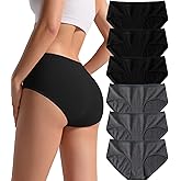 PNQUNZ Cotton Hipster Panties Women: 6-Pack Soft Full Coverage Mid Rise Underwear for Everyday Comfort