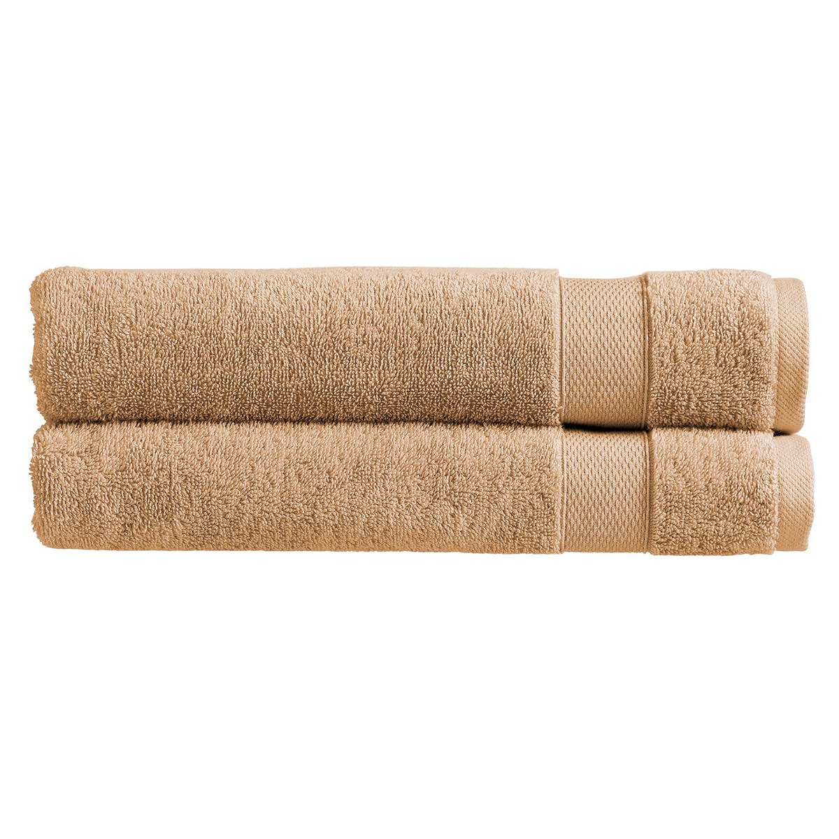Christy Refresh Brown Bath Towels | Set of 2 | Quick Dry | Gentle Pastel Tones | Soft Plush Large Bath Towels | Absorbent Shower Towels | 100% Cotton 550GSM | Chai Latte — image 1