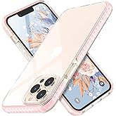 MATEPROX Compatible with iPhone 13 Pro Max Case Clear Thin Slim Crystal Transparent Cover Shockproof Bumper Case for iPhone 13 Pro Max 6.7" 2021(Pink)