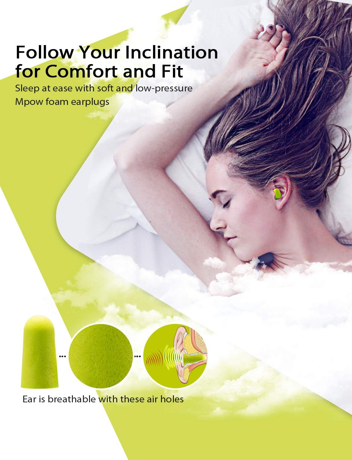 Mpow 055A Ear Plugs 60 Pairs, Super Soft Foam Ear Plugs 34dB SNR, Noise Reduction Hearing Protector, with Aluminum Carry Case, for Sleeping, Woodworking, Shooting, Travel, Loud Events-Green: Home Improvement
