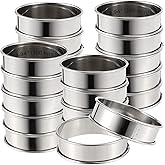 ZOENHOU 20 Pcs 4 Inch English Muffin Ring, Crumpet Rings Stainless Steel 304 Foog Grade, Non Stick Double Rolled Tart Rings f